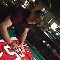 Andrew Shaw of the BlackHawks Visits